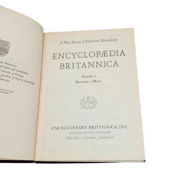 1959 Edition Encyclopedia Britannica Vtg HC Volume 3 BALTIM to BRAIL Educational - Picture 7 of 13